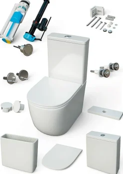 Aquore Toilette WC à poser GENOVA en ceramique noir mat