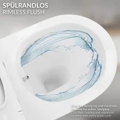 Luxebath Toilette wc suspendu fonction bidet système de rinçage sans bord en céramique* Wc Suspendu