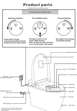 Kleenmac Toilettes intelligentes Olivia KEB2025TRF (sans réservoir) (toilettes japonaises) sortie verticale 250 mm Noir* Wc Japonais