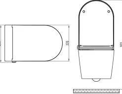 Bernstein Toilettes japonais céramique, WC japonais lavant avec LED - 59,3x38,4x38cm - Basic 1102