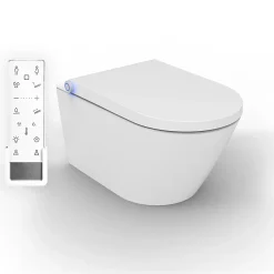 Bernstein Toilettes japonais céramique, WC lavant, séchoir air chaud, filtre odeurs + télécommande - 59,3x38,4x38cm - Pro+1102* Wc Japonais
