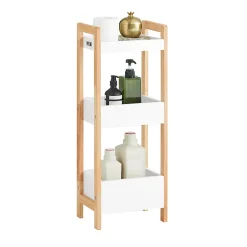 Sobuy Tour de Rangement Etagère de Stockage, 3 étages FRG226-WN,* Etagère Salle De Bains