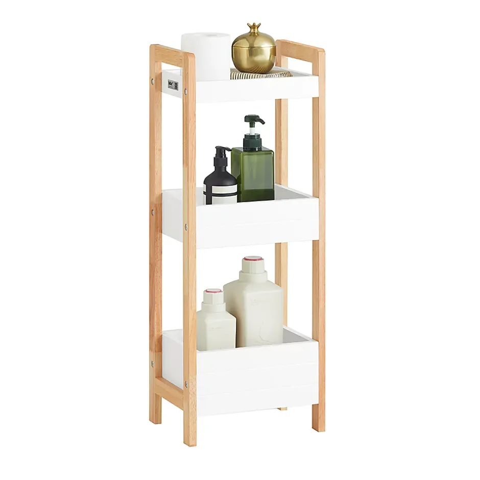 Sobuy Tour de Rangement Etagère de Stockage, 3 étages FRG226-WN,* Etagère Salle De Bains