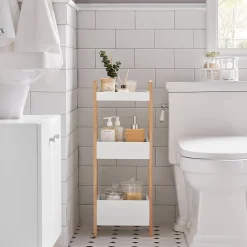 Sobuy Tour de Rangement Etagère de Stockage, 3 étages FRG226-WN,* Etagère Salle De Bains