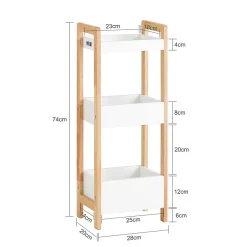 Sobuy Tour de Rangement Etagère de Stockage, 3 étages FRG226-WN,* Etagère Salle De Bains