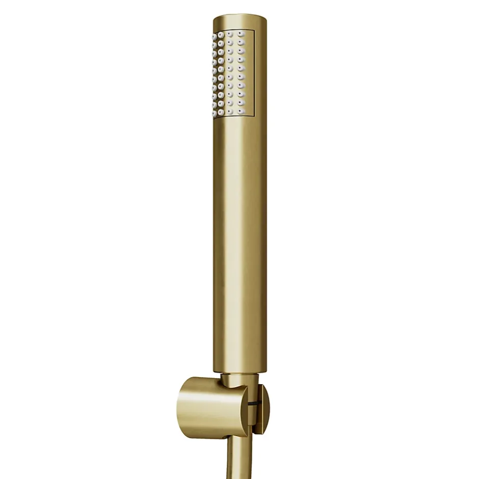 GoodHome Trio douchette + flexible + support, doré brossé, Owens