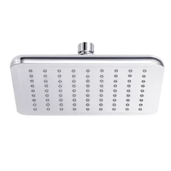 GoodHome Tête de douche carrée 20 x 20 cm, chrome, Milia* Pommeau De Douche, Flexible Et Barre De Douche