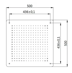 Bernstein Tête de douche carrée, extra-plate en acier inoxydable DPG5005 - 50x50cm - noir