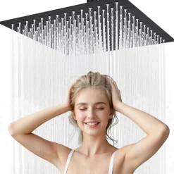 Sofetiy Max Tête de douche Inox Carrée 25cm Kit de douche* Pommeau De Douche, Flexible Et Barre De Douche