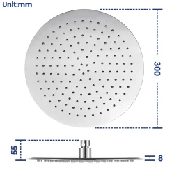 Sofetiy Max Tête de douche Inox Rond 30cm Kit de douche* Pommeau De Douche, Flexible Et Barre De Douche
