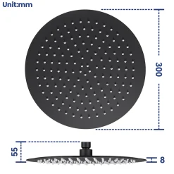 Sofetiy Max Tête de douche Inox Rond 30cm Kit de douche