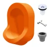 Ti'Pi Urinoir sans eau mural avec kit valve et manchon droit - Polyéthylène - Orange
