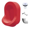 Ti'Pi Urinoir sans eau mural avec kit valve et manchon droit - Polyéthylène - Rouge* Urinoir
