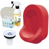 Ti'Pi Urinoir sans eau mural rouge + kit valve bec de canard + pack entretien