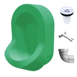 Ti'Pi Urinoir sans eau mural avec kit valve et manchon droit - Polyéthylène - Vert