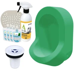 Ti'Pi Urinoir sans eau mural vert + kit valve bec de canard + pack entretien* Urinoir