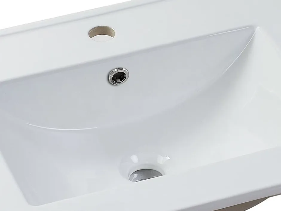 Vente-unique Vasque à encastrer blanche rectangle en céramique - 61 x 46,5 cm - MOTIAC