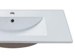 Vente-unique Vasque à encastrer blanche rectangle en céramique - 101 x 46,5 cm - MOTIAC