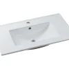 Vente-unique Vasque à encastrer blanche rectangle en céramique - 81 x 46,5 cm - MOTIAC