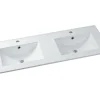 Vente-unique Vasque à encastrer blanche rectangle en céramique - 122 x 46,5 cm - MOTIAC* Vasque À Encastrer