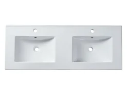 Vente-unique Vasque à encastrer blanche rectangle en céramique - 122 x 46,5 cm - MOTIAC* Vasque À Encastrer