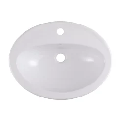 GoodHome Vasque à encastrer céramique Turso Blanc NF* Vasque À Encastrer