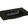 Vente-unique Vasque à encastrer en résine effet pierre - Noir - L80 x l46 cm - OKIWA* Vasque À Encastrer