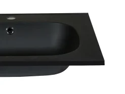 Vente-unique Vasque à encastrer en résine effet pierre - Noir - L80 x l46 cm - OKIWA* Vasque À Encastrer