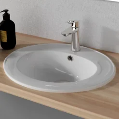 Planète Bain Vasque à encastrer ovale 55x45 cm en céramique - Nostra