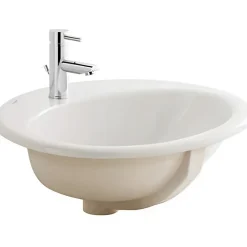 Sanindusa Vasque à encastrer par le dessus NF (conforme marchés publics) 55x44 hauteur 21,5cm céramique PARIS blanche