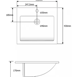 Planète Bain Vasque à encastrer rectangulaire en céramique