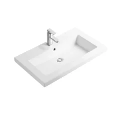 Otitec Vasque à encastrer rectangulaire - 60 x 46 cm - Blanc brillant - LIVO* Vasque À Encastrer