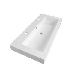 Otitec Vasque à encastrer rectangulaire - 100 x 46 cm - Blanc brillant - LIVO