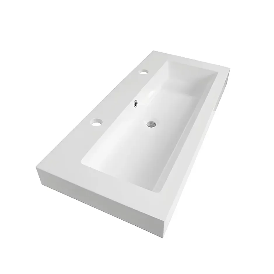 Otitec Vasque à encastrer rectangulaire - 100 x 46 cm - Blanc brillant - LIVO