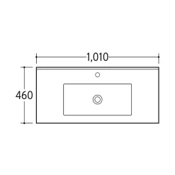 Otitec Vasque à encastrer rectangulaire - 100 x 46 cm - Blanc brillant - LIVO
