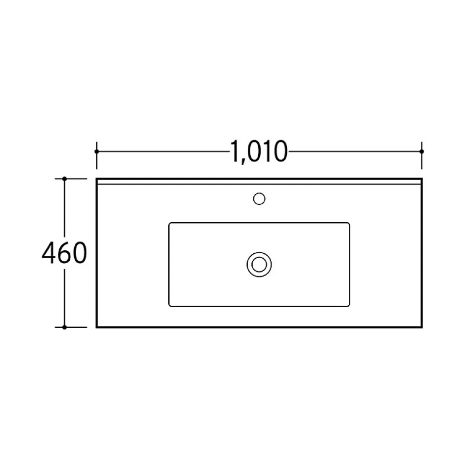 Otitec Vasque à encastrer rectangulaire - 100 x 46 cm - Blanc brillant - LIVO