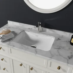 Planète Bain Vasque à encastrer sous plan 55 cm en céramique blanche - Taormine