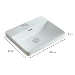 Mob-In Vasque à encastrer 48x37cm LEA + robinet + bonde* Vasque À Encastrer