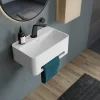 Bernstein Vasque / Lavabo mural rectangulaire Fonte minérale 50x31x20cm Blanc mat, sans bonde ni cache - NT8558