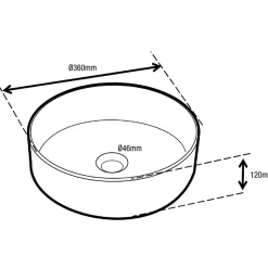 Planète Bain Vasque à poser Andria 36 cm - Effet marbre - Rebords fins