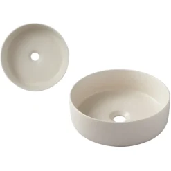 Planète Bain Vasque à poser Andria 37cm - Beige mat - Rebords fins* Vasque À Poser