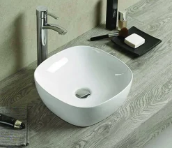 Silla Global Vasque à poser carré 37,5x37,5x12 cm, Blanc