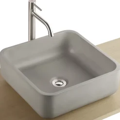 Homesight Vasque à poser carrée béton allégé Kult* Vasque À Poser
