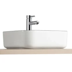 Homesight Vasque à poser carrée céramique blanc et noir Kala