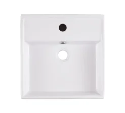 GoodHome Vasque à poser carrée céramique blanche Hendra* Vasque À Poser