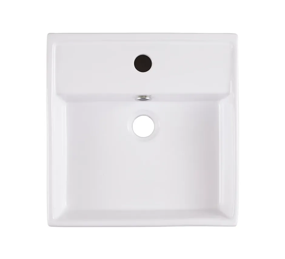 GoodHome Vasque à poser carrée céramique blanche Hendra* Vasque À Poser