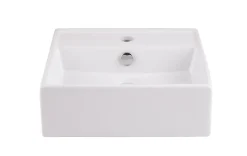 GoodHome Vasque à poser carrée céramique blanche Hendra* Vasque À Poser