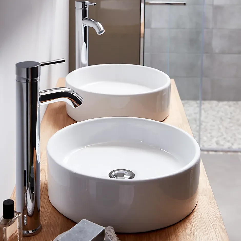 GoodHome Vasque à poser céramique blanc Scalea* Vasque À Poser