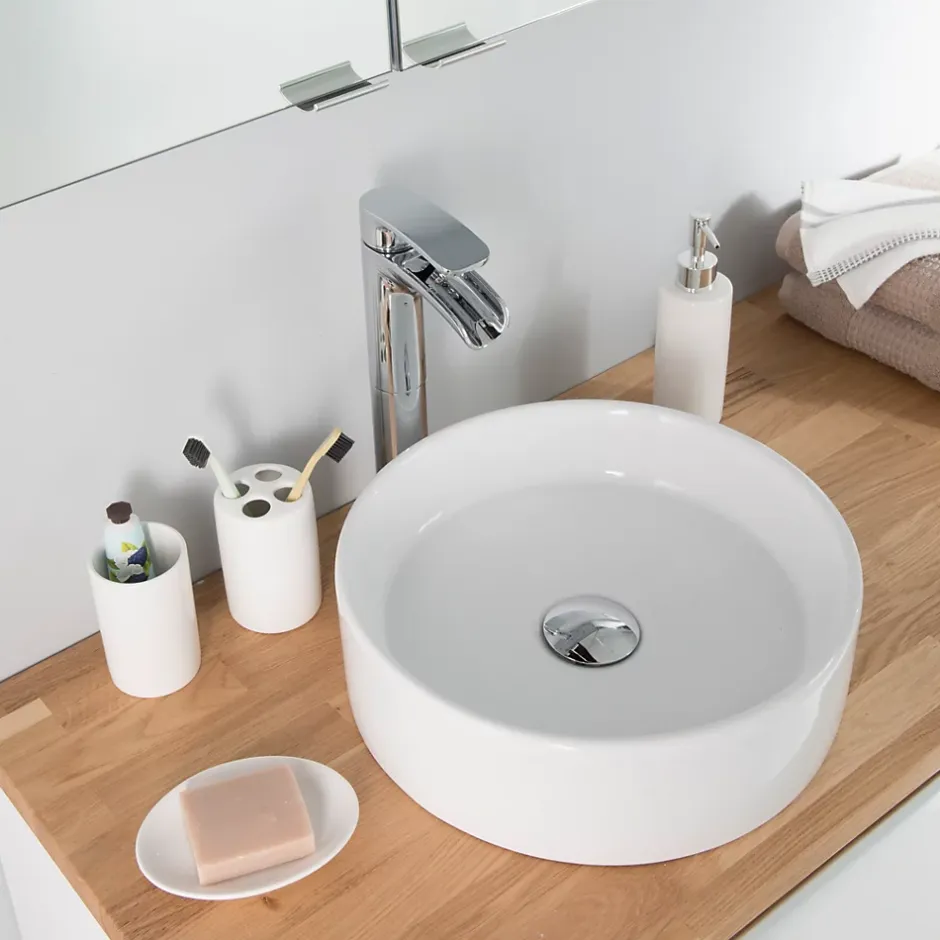 GoodHome Vasque à poser céramique blanc Scalea* Vasque À Poser