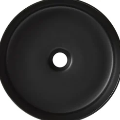 Planète Bain Vasque à poser céramique ronde Asina - 36cm - Décor vert noir mat* Vasque À Poser